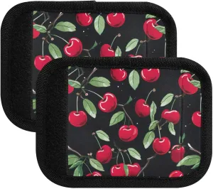 Watercolor Cherry Luggage Handle Wrap for Suitcase Luggage Identifiers Soft Cute Luggage Tag for Easy Identification Luggage Makers Covers Wraps, 2Pack