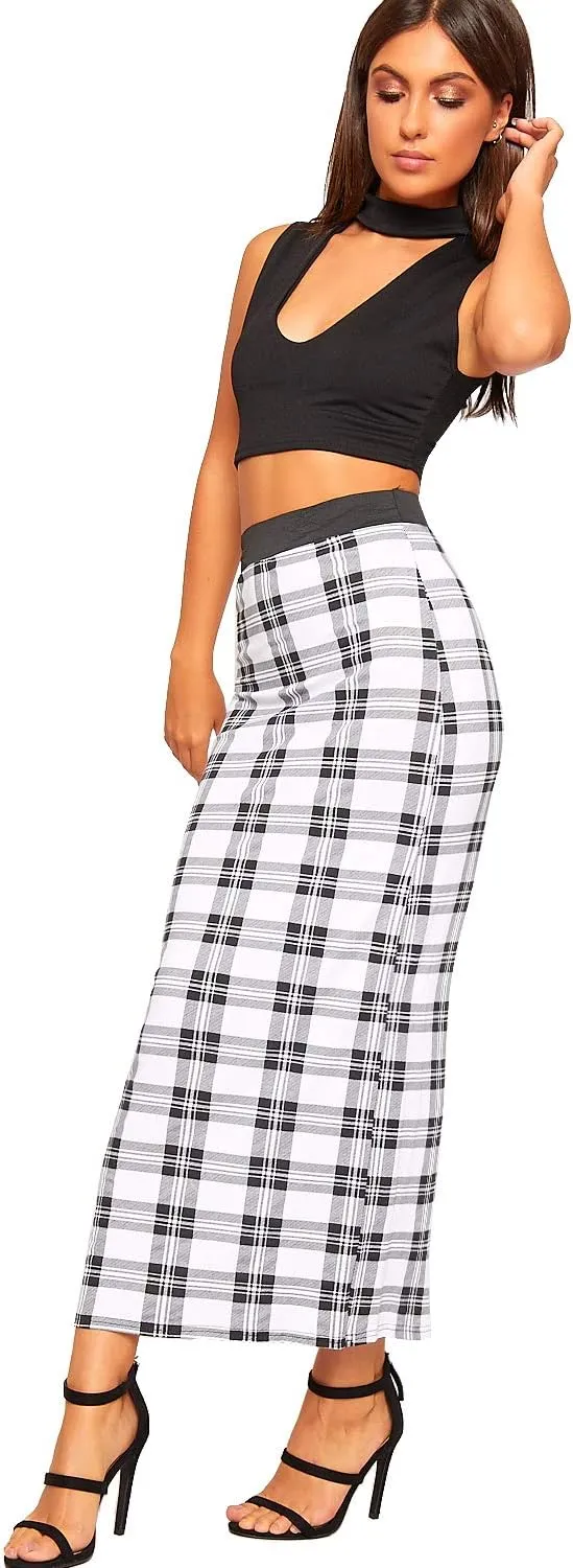 WearAll Women's Multi Print Elasticated High Waist Stretch Maxi Long Skirt Ladies New 4-22