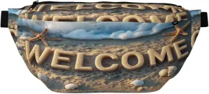 Welcome Sand On The Beach Starfish And Shells Fanny Pack For Women Man, Waist Belt Bag Crossbody For Sports Travel Hiking Running Jogging