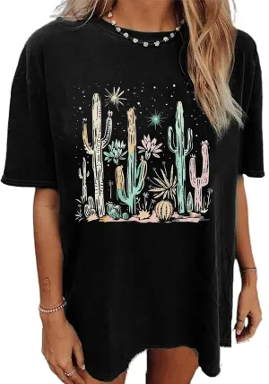 Wild West Cowboy T Shirt Women Vintage Rodeo Shirts Cowboy Graphic Tee Oversized Country Music Short Sleeve Tops