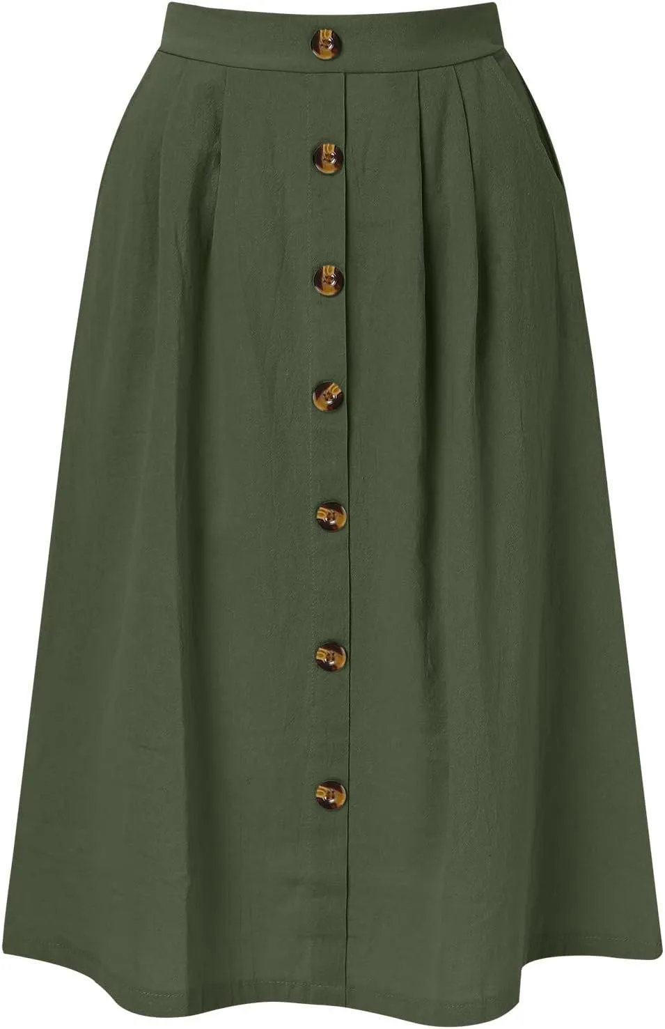 Women 2023 Summer Spring Skirt Women Long Button Skirt Solid Color High Waist Fashion Casual A Line Denim Pencil