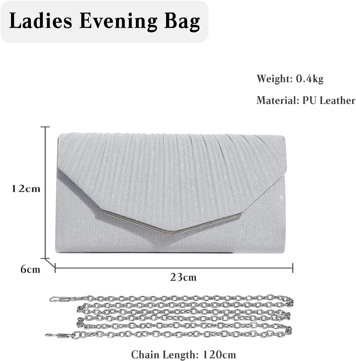 Women Envelope Clutch Bag Sequins Evening Bag Bridal Wedding Purse Shiny Handbag Elegant Sparkly Shoulder Bag