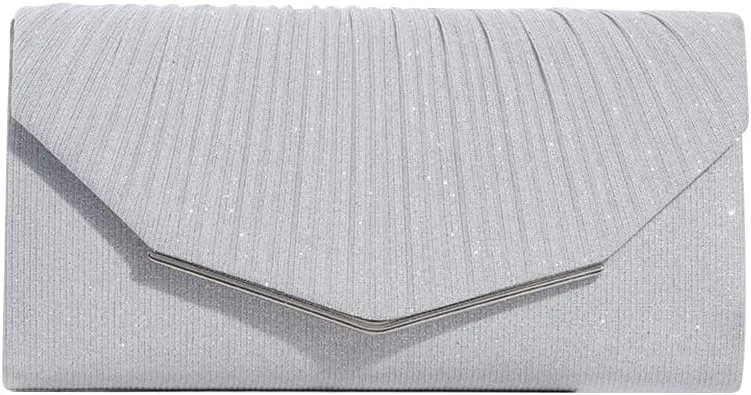 Women Envelope Clutch Bag Sequins Evening Bag Bridal Wedding Purse Shiny Handbag Elegant Sparkly Shoulder Bag
