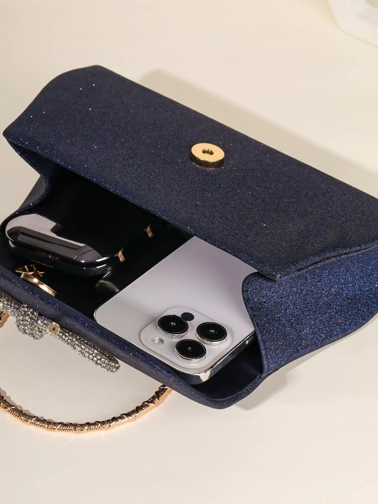 Women Sparkling Bowknot Handbag Diamonds Evening Clutch Purses Formal Wedding Party Cocktail Prom Envelope Bag