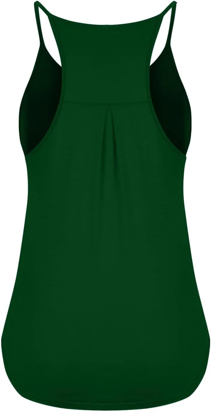 Women Workout Athletic Yoga Shirts Loose Fit Racerback Tank Tops Sleeveless Sports Tennis Shirt Round Neck Summer Top