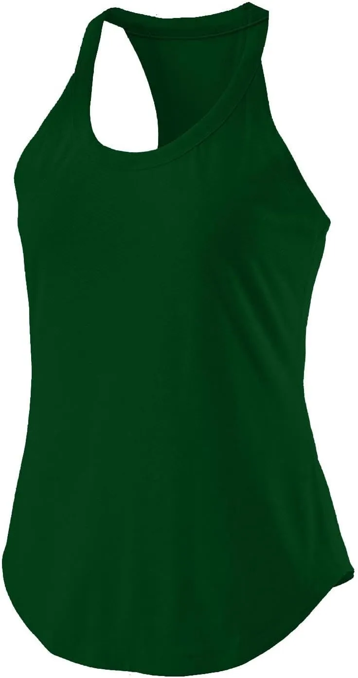 Women Workout Athletic Yoga Shirts Loose Fit Racerback Tank Tops Sleeveless Sports Tennis Shirt Round Neck Summer Top