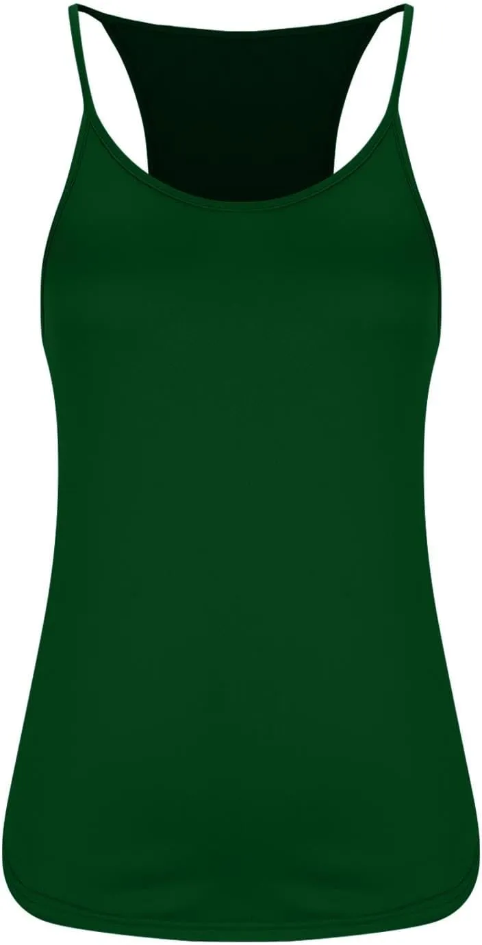 Women Workout Athletic Yoga Shirts Loose Fit Racerback Tank Tops Sleeveless Sports Tennis Shirt Round Neck Summer Top
