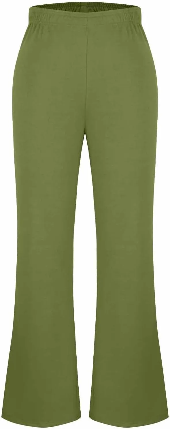 Women's Bootcut Yoga Pants Split Hem Flare Leggings High Waisted Wide Leg Sweatpants Tummy Control Workout Pants