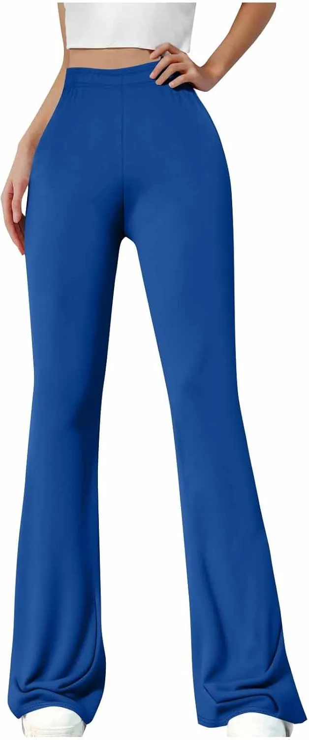 Women's Bootcut Yoga Pants Split Hem Flare Leggings High Waisted Wide Leg Sweatpants Tummy Control Workout Pants