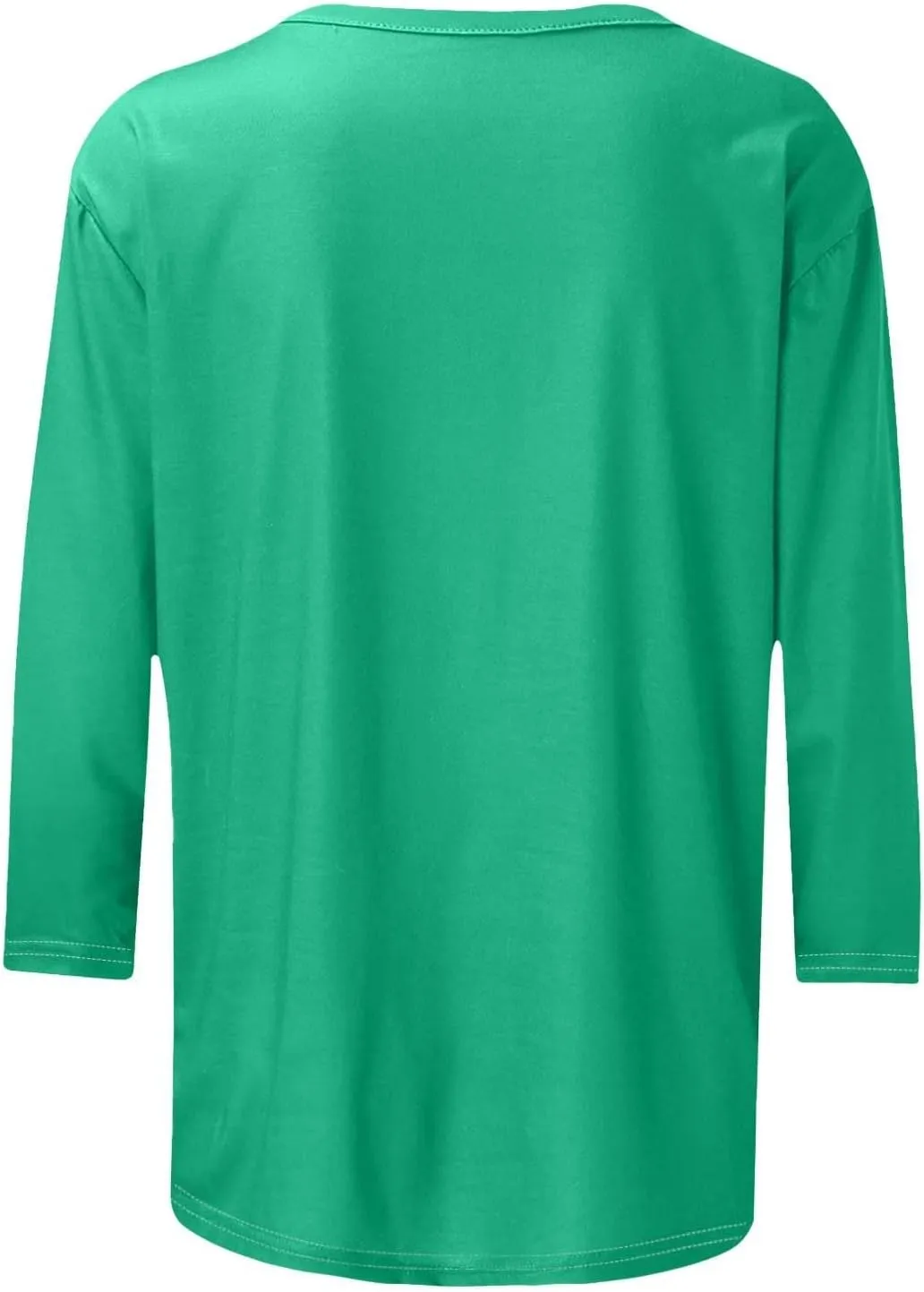 Womens Crew Neck 3/4 Sleeve T Shirts Loose Tunic Tops Casual Solid Basic Tees Three Quarter Length Sleeves Blouses