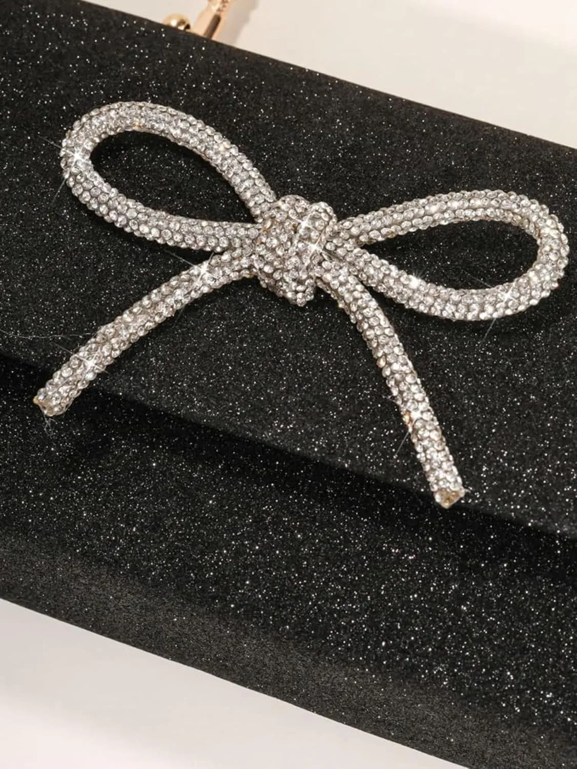 Womens Evening Bag Sparkly Bow Clutch Purse Wedding Party Purses Glitter Rhinestone Cocktail Prom Handbags
