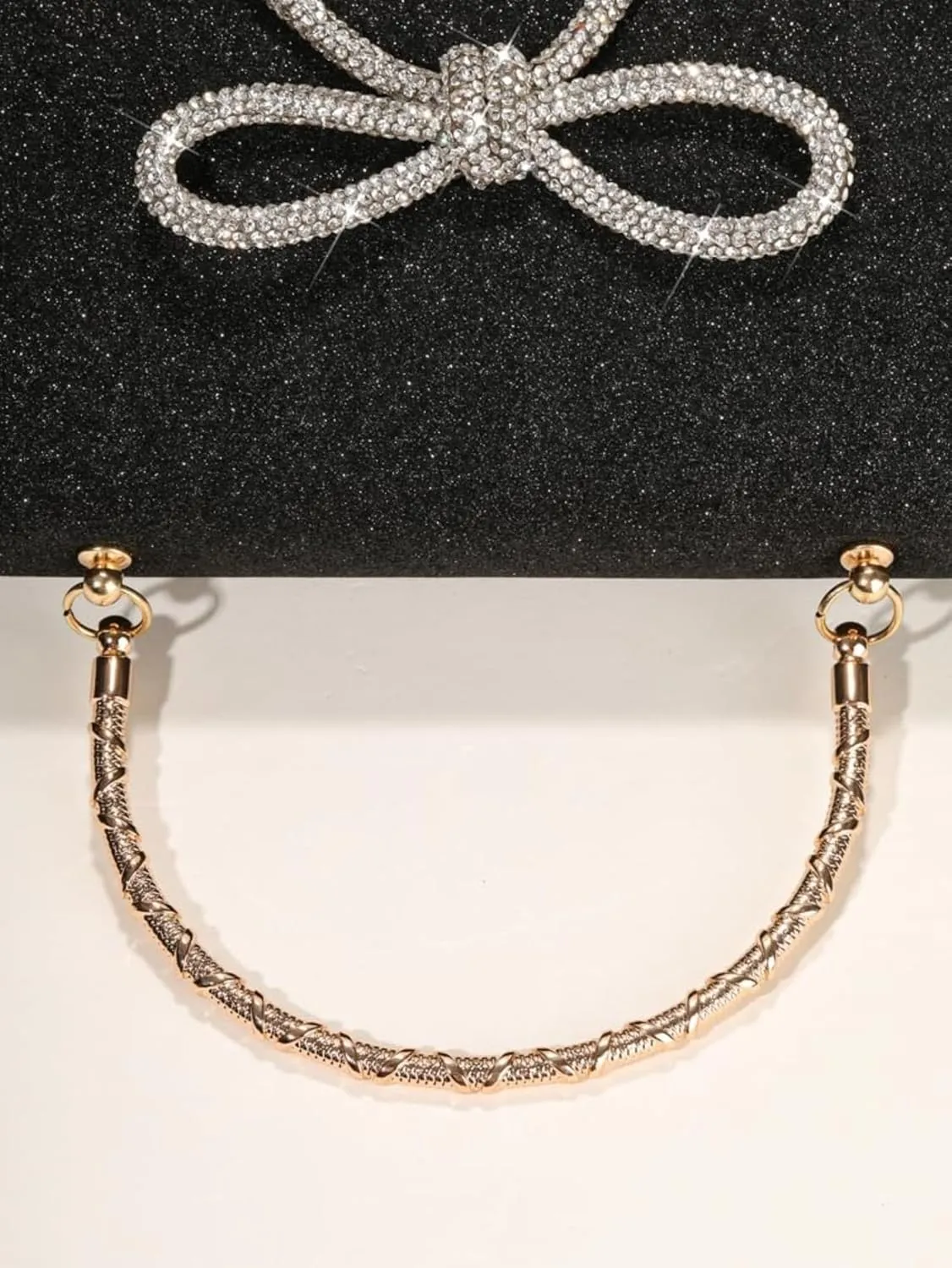 Womens Evening Bag Sparkly Bow Clutch Purse Wedding Party Purses Glitter Rhinestone Cocktail Prom Handbags