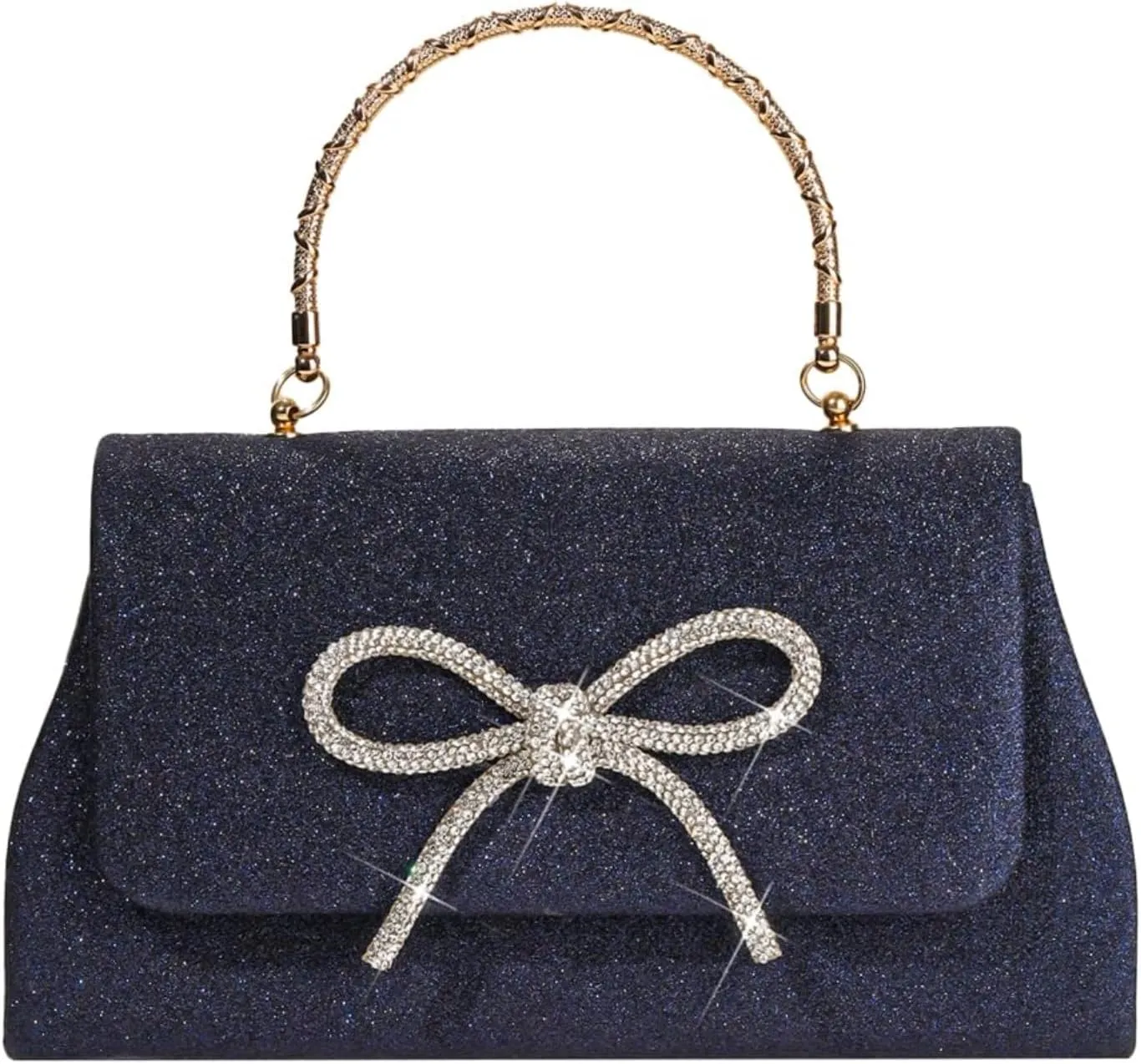 Womens Evening Bag Sparkly Bow Clutch Purse Wedding Party Purses Glitter Rhinestone Cocktail Prom Handbags
