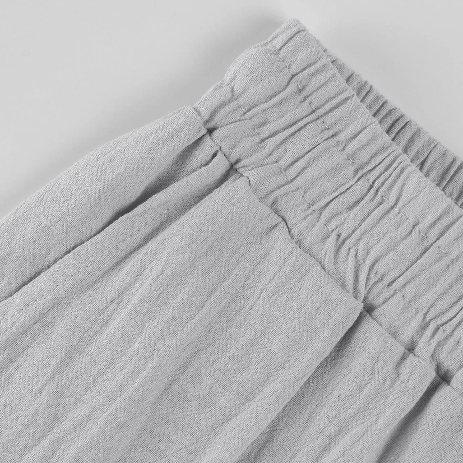 Womens Fashion Linen Pants 2025 Casual Straight Leg Drawstring Loose Lightweight Trousers with Pockets