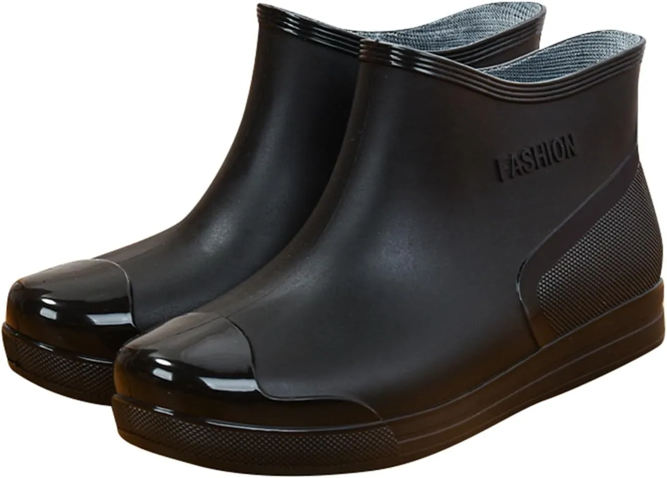 Women's Fashion Rain Boots Low Cut Short Tube Plastic Water Shoes with Non Slip Soles Warm Fleece Lined Removable Cotton Insole Rain Boots Shoe Covers for Men