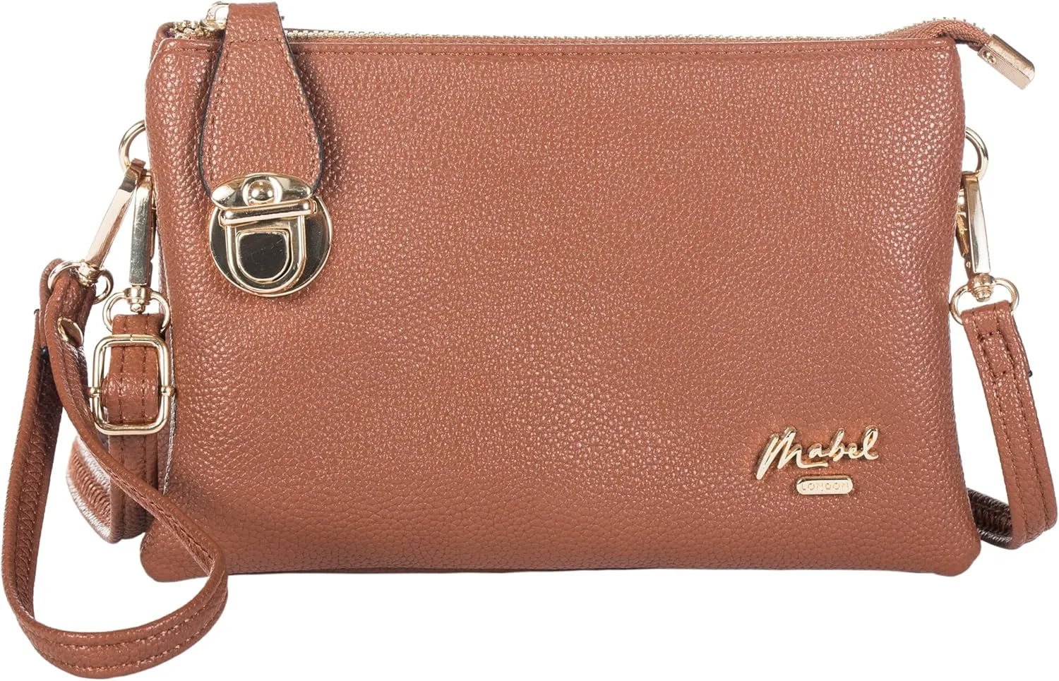 Women's Faux Leather Clutch Wristlet Purse with Strap  Small Evening Crossbody Bag  Renee