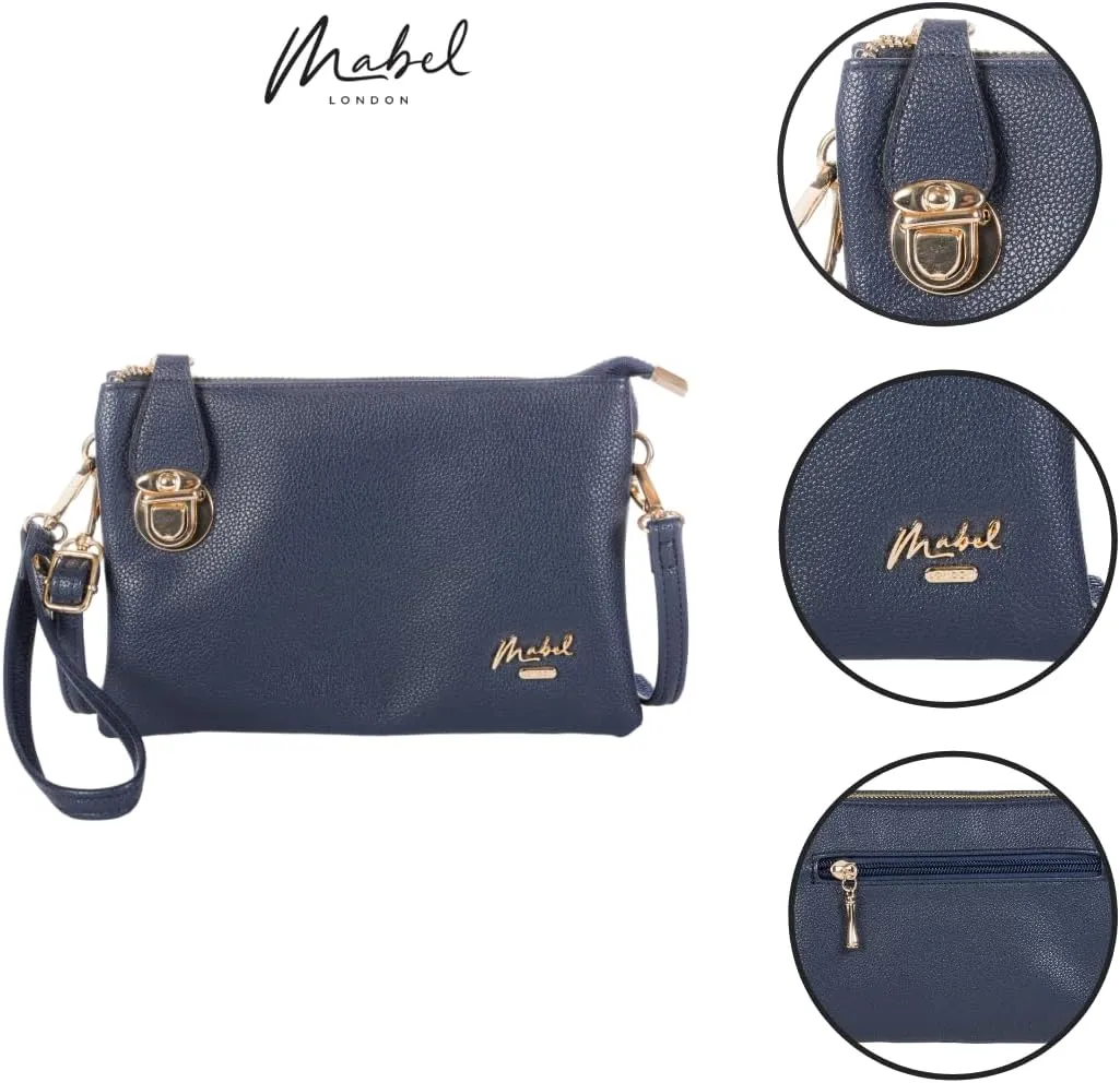 Women's Faux Leather Clutch Wristlet Purse with Strap  Small Evening Crossbody Bag  Renee