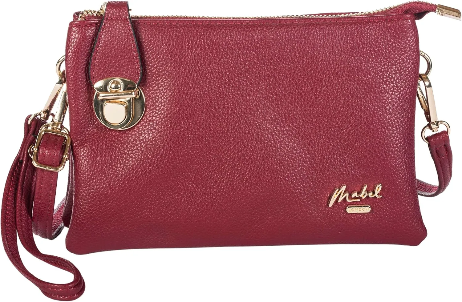Women's Faux Leather Clutch Wristlet Purse with Strap  Small Evening Crossbody Bag  Renee
