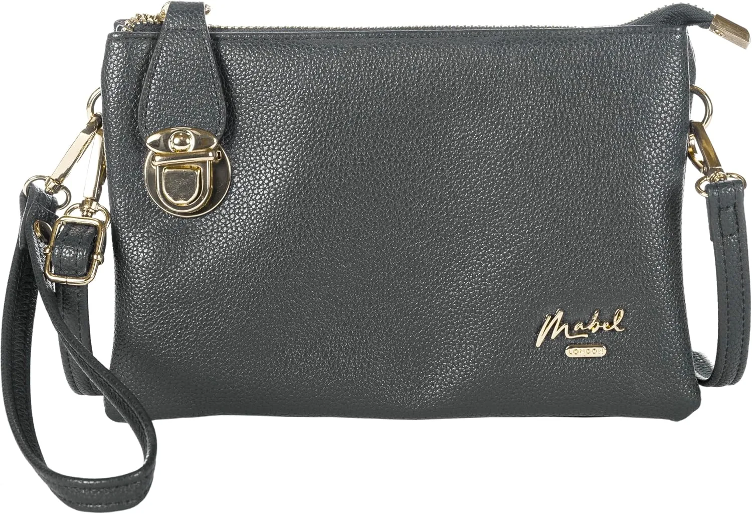 Women's Faux Leather Clutch Wristlet Purse with Strap  Small Evening Crossbody Bag  Renee