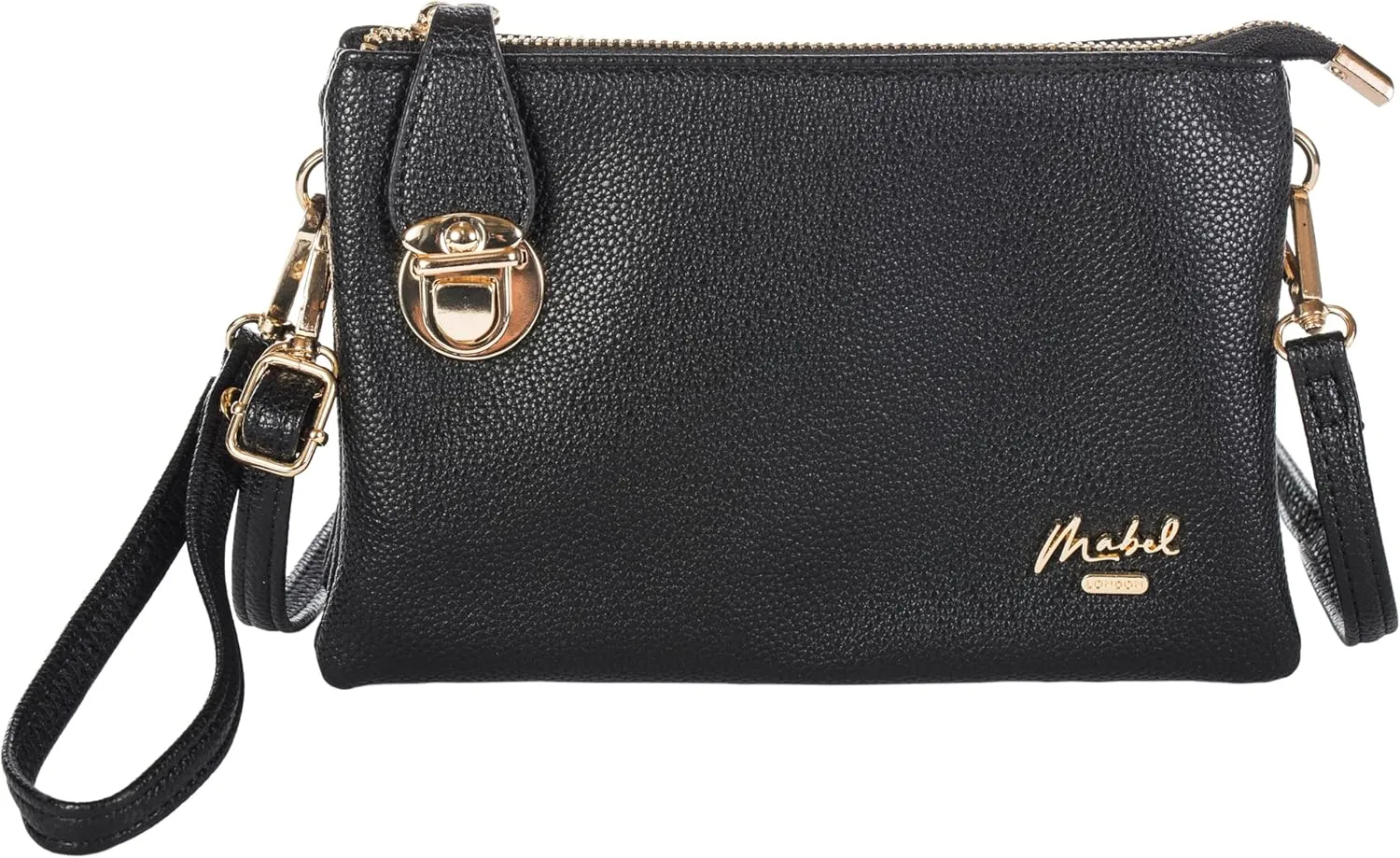 Women's Faux Leather Clutch Wristlet Purse with Strap  Small Evening Crossbody Bag  Renee