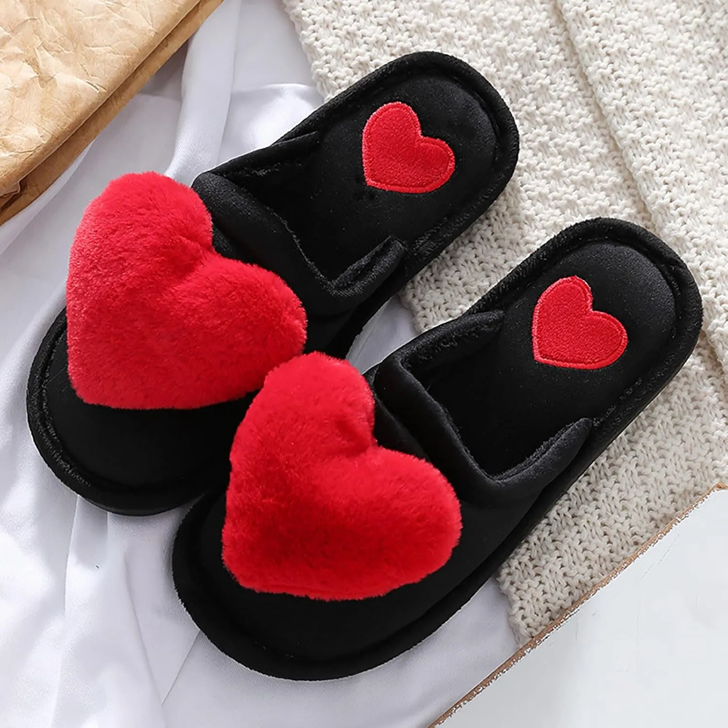 Womens Fuzzy Fluffy Cozy Warm Super Soft Slippers - Winter Indoor Plush Slippers for Men & Women - Anime Christmas Snow Globes Gifts 2023
