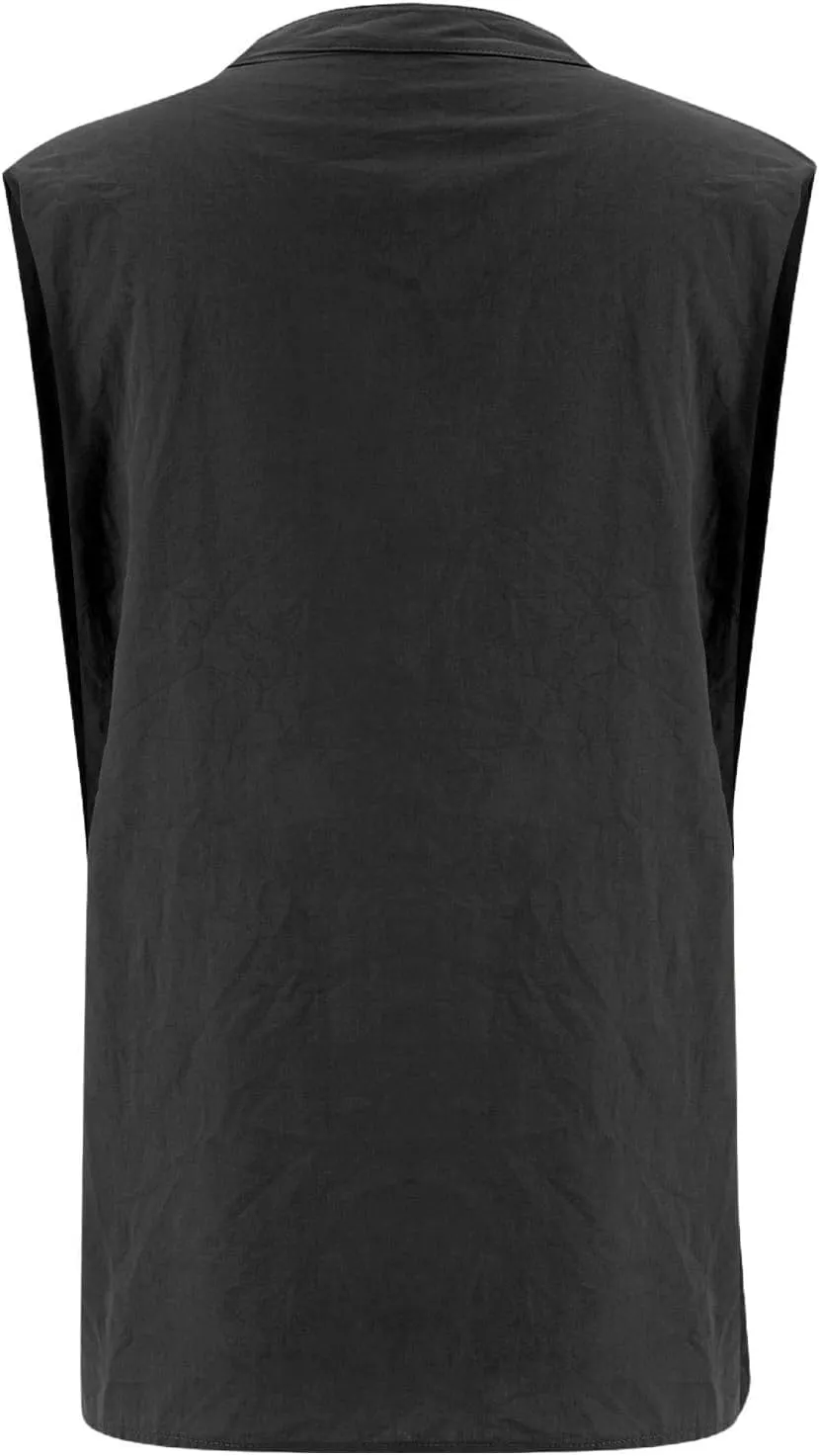Womens Linen Tank Tops Button Down Shirts Sleeveless Cotton Collared V Neck Boho Summer Loose Casual Work Blouses
