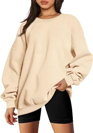 Women's Oversized Sweatshirt Hoodie Round Neck Casual Top Comfortable Fall Fashion Clothing Winter Clothing
