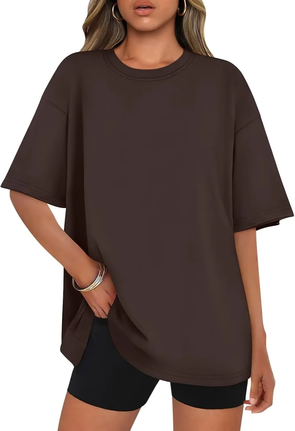 Womens Oversized T Shirts Cotton Loose Fit Short Sleeve Tee Crewneck Workout Summer Tops Fashion Clothes 2025
