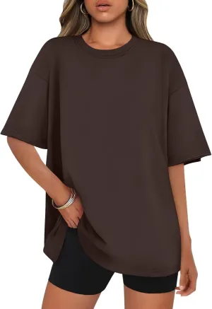 Womens Oversized T Shirts Cotton Loose Fit Short Sleeve Tee Crewneck Workout Summer Tops Fashion Clothes 2025
