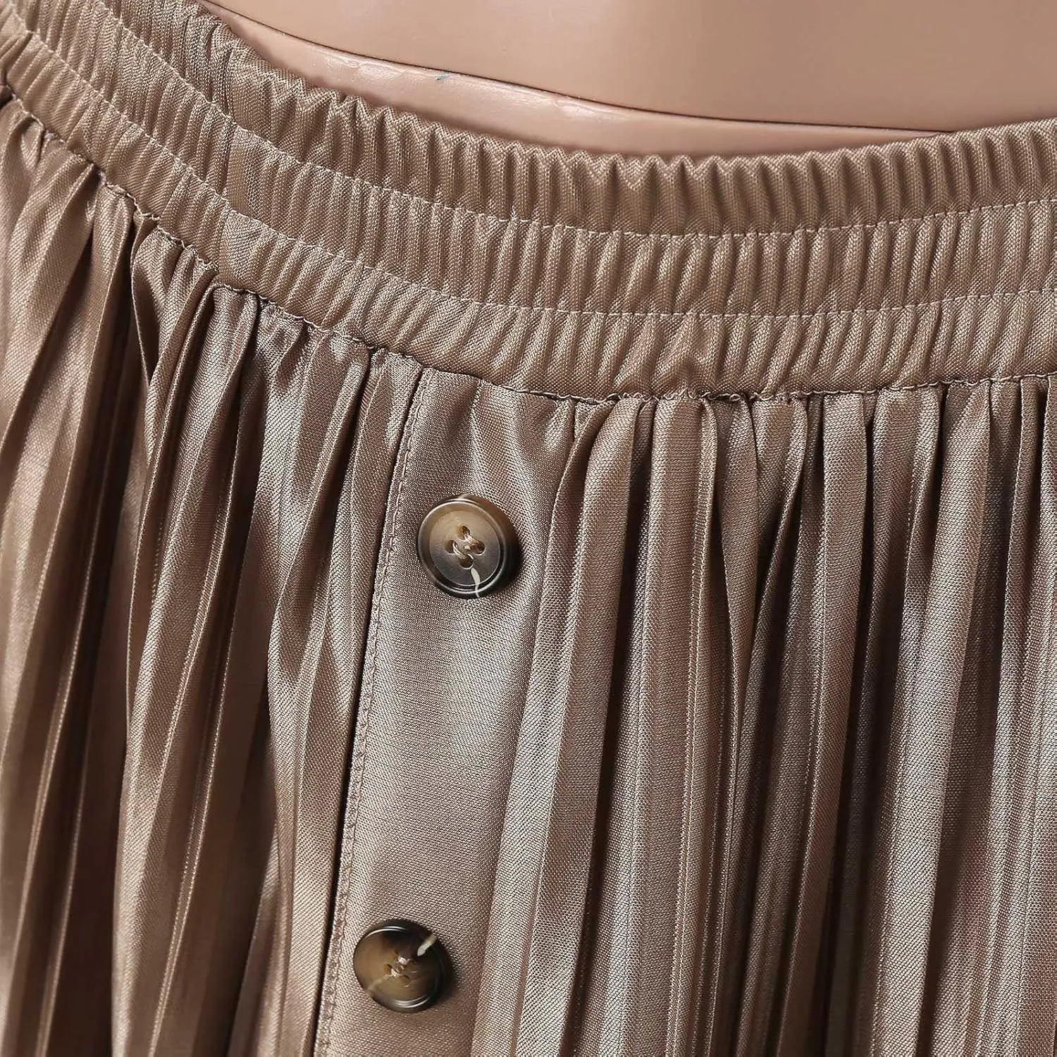 Womens Retro Skirt Women's Elastic Waist Skirts Party Shiny Accordion Pleated Midi Skirt Denim Skirts for Women