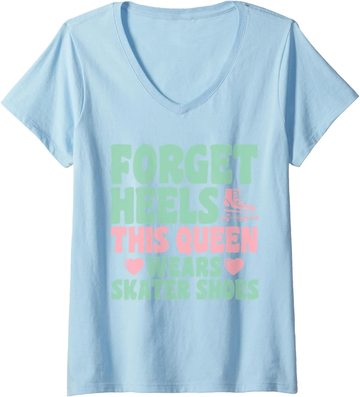 Womens Roller Skating This Queen Wears Skater Shoes Roller Skates V-Neck T-Shirt