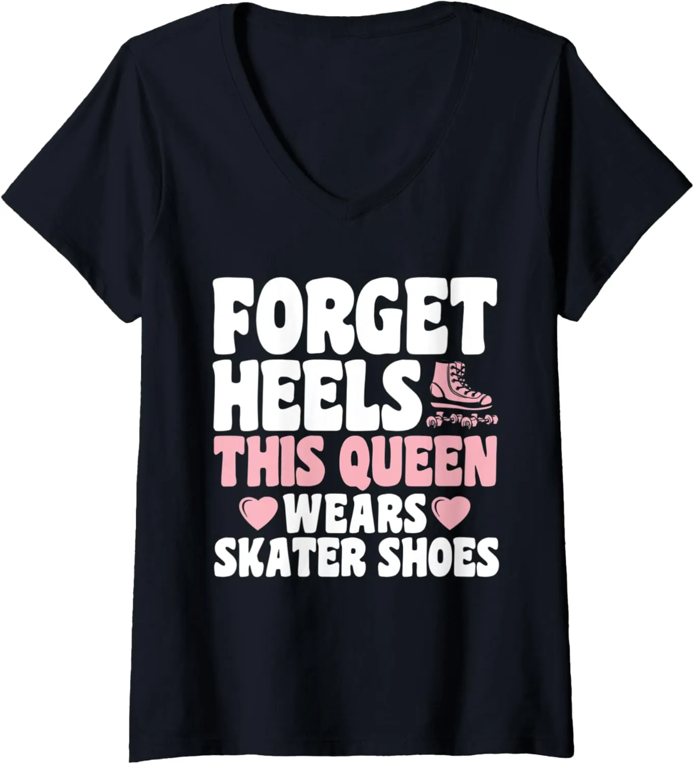 Womens Roller Skating This Queen Wears Skater Shoes Roller Skates V-Neck T-Shirt
