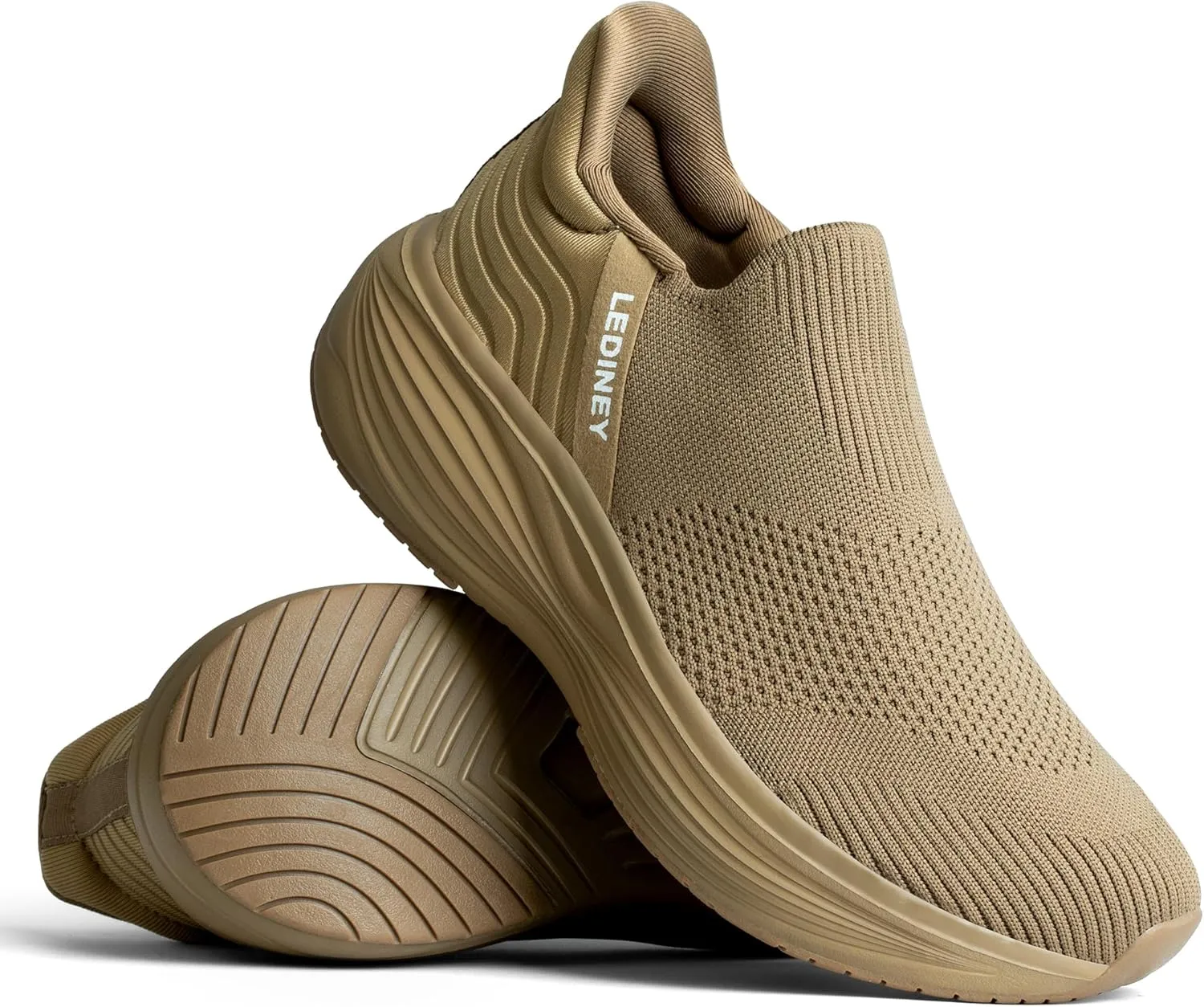 Women's Slip On Walking SneakerLightweight Breathable Tennis ShoesKnit Mesh Platform Zapatos para Mujer
