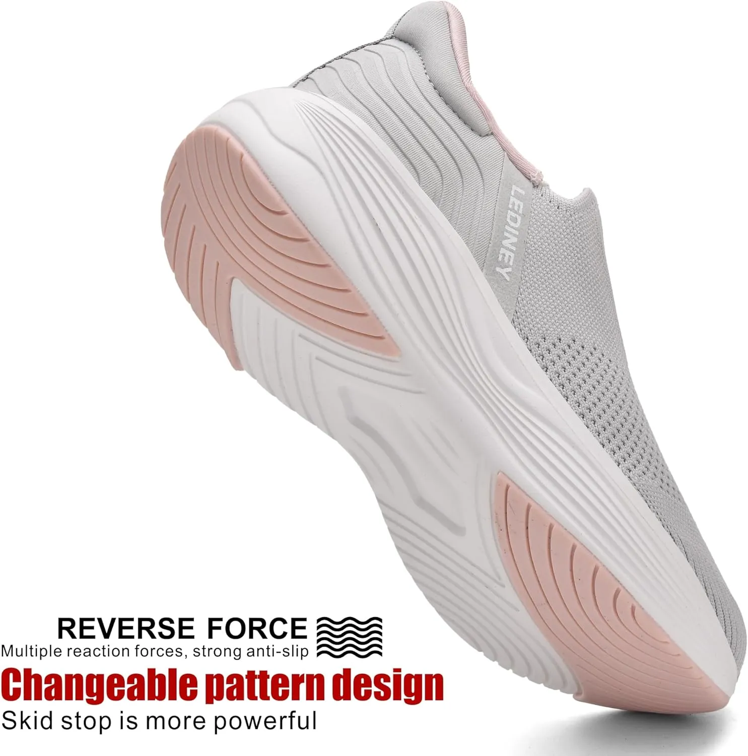 Women's Slip On Walking SneakerLightweight Breathable Tennis ShoesKnit Mesh Platform Zapatos para Mujer