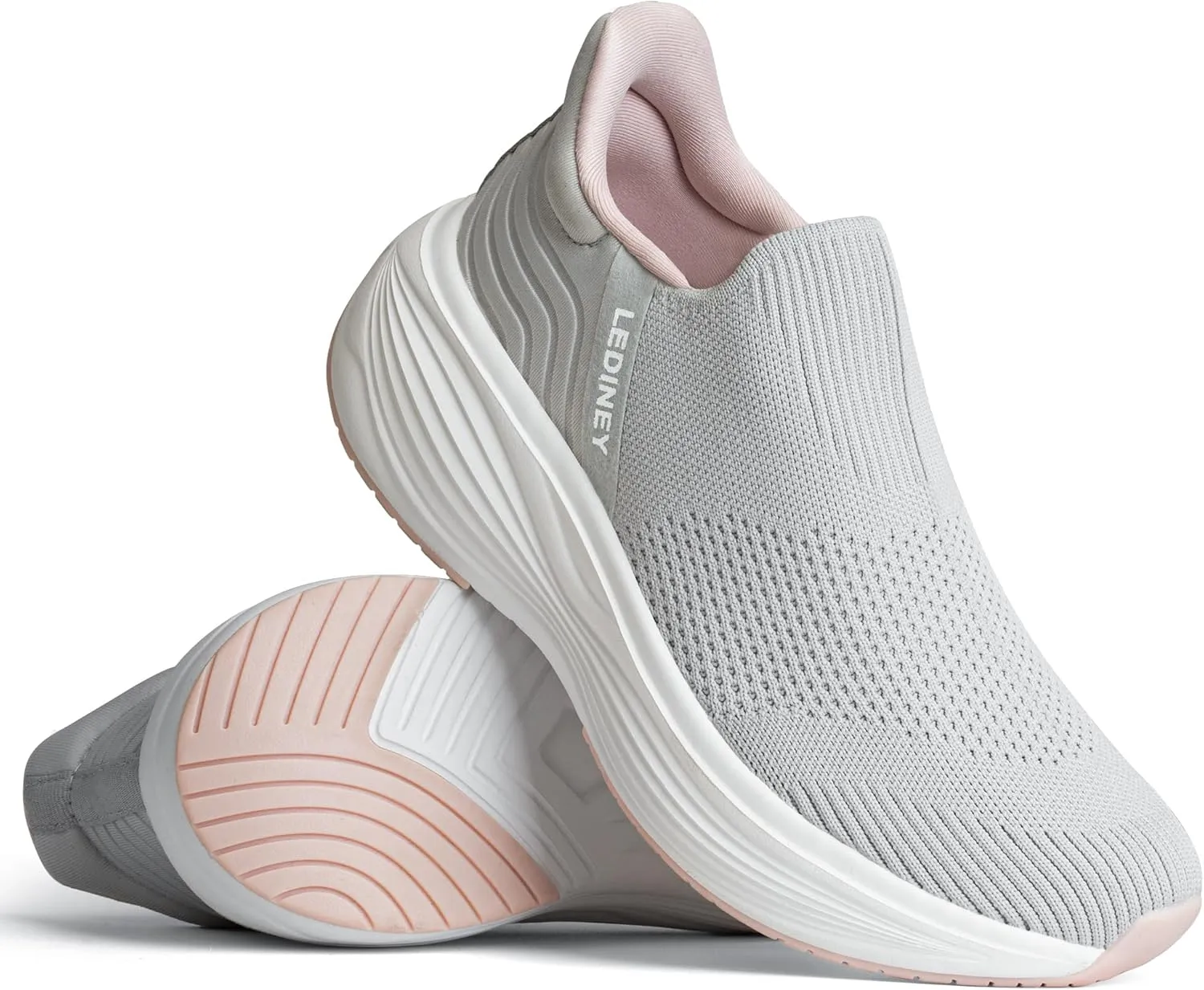 Women's Slip On Walking SneakerLightweight Breathable Tennis ShoesKnit Mesh Platform Zapatos para Mujer