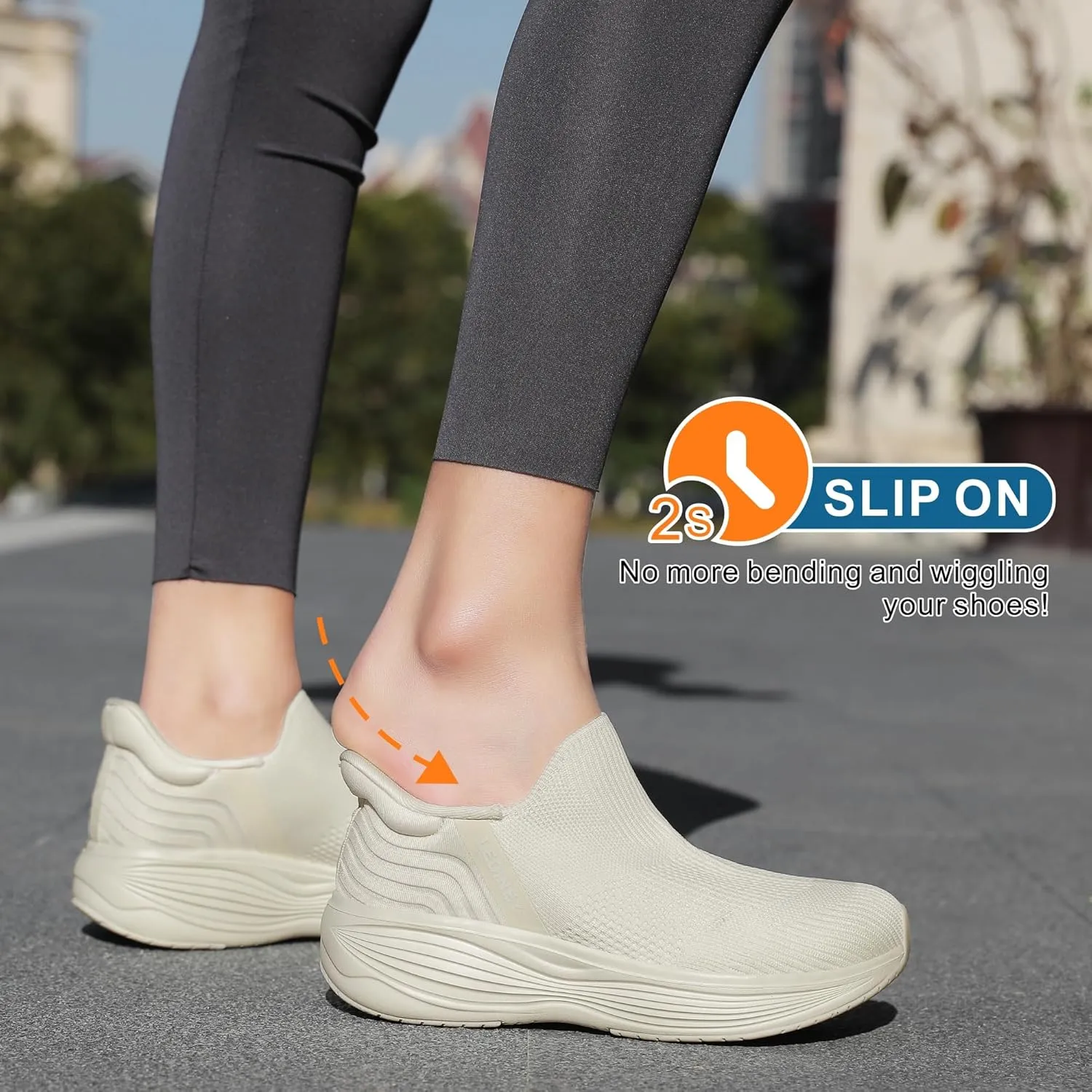 Women's Slip On Walking SneakerLightweight Breathable Tennis ShoesKnit Mesh Platform Zapatos para Mujer