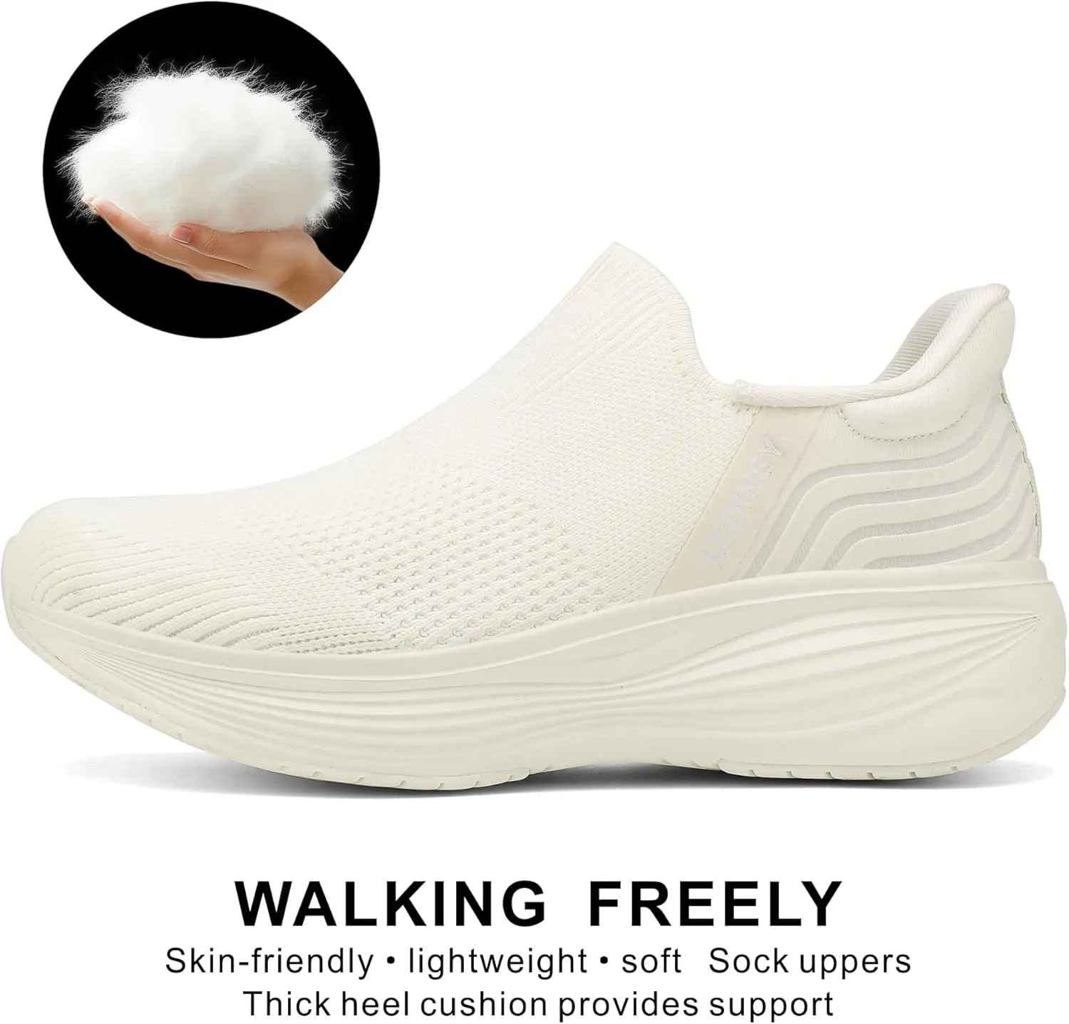 Women's Slip On Walking SneakerLightweight Breathable Tennis ShoesKnit Mesh Platform Zapatos para Mujer