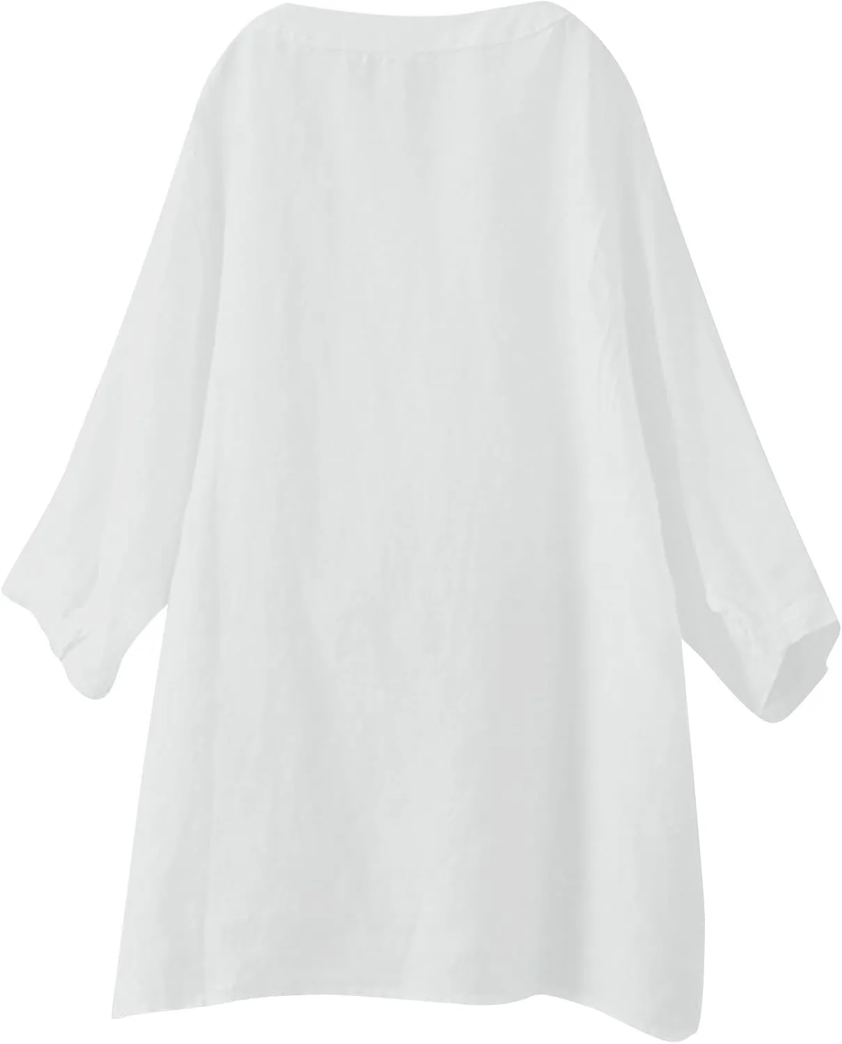 Women's Solid Henley V-Neck Linen Shirt - 2025 Lightweight Summer Beach Top, Short Sleeve Boho Button Front Casual Blouse