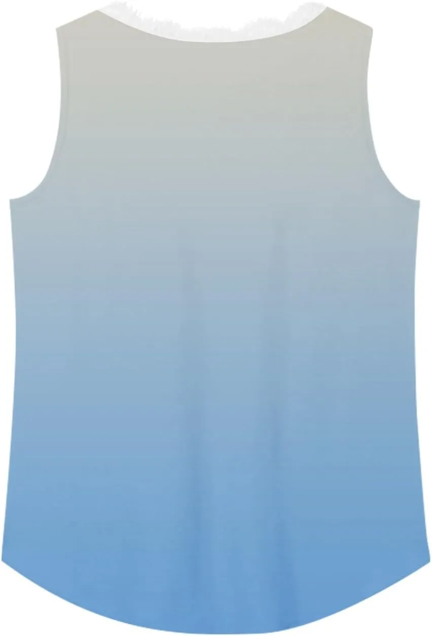 Womens Summer Tank Tops Loose Fit Lace V Neck Sleeveless Shirts Dressy Basic Trendy Flowy Going Out Tank Tops