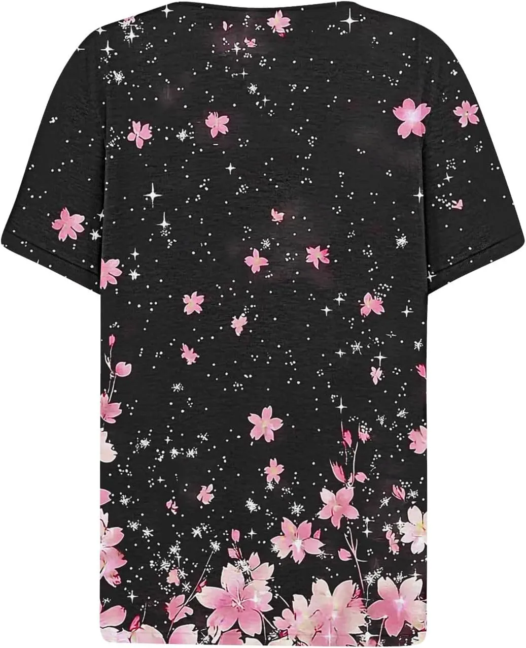 Womens Summer Tops 2025 Dressy Casual Short Sleeve Button V Neck T Shirts Trendy Cute Printed Tees Tunic Blouses