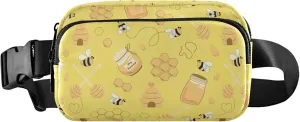 Yellow Bee Honeycomb Fanny Packs for Women Waterproof Hip Bag Belt Pouch Colorful Travel Waist Pack for Men