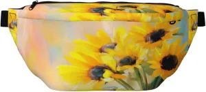 Yellow Sunflowers Fanny Pack For Women Man, Waist Belt Bag Crossbody For Sports Travel Hiking Running Jogging