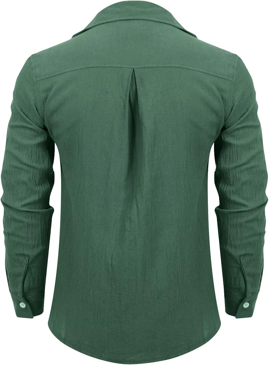 Ymosrh Men's Shirts Fashion Casual Long Sleeve Cotton Linen Solid Color T-Shirt Top Blouse Shirts, S-2XL