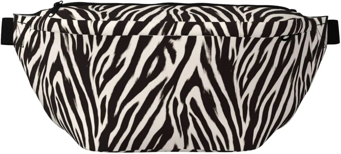 Zebra Striped Pattern Fanny Pack For Women Man, Waist Belt Bag Crossbody For Sports Travel Hiking Running Jogging