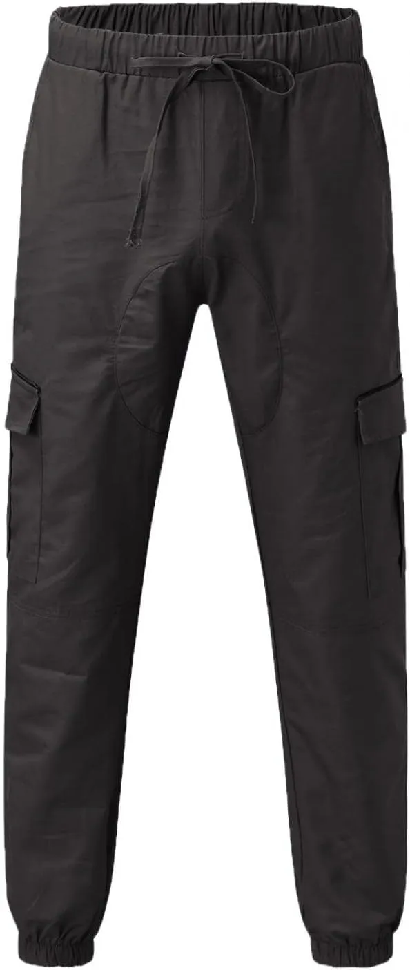 ZHUER Mens Casual Cargo Pants Joggers Pants Stretch Drawstring Sweatpants Cotton Chino Pants Slim Fit Gym Workout Pants